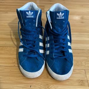 Adidas Blue Suede Basket Profi Hidden Wedge Heel 8.5